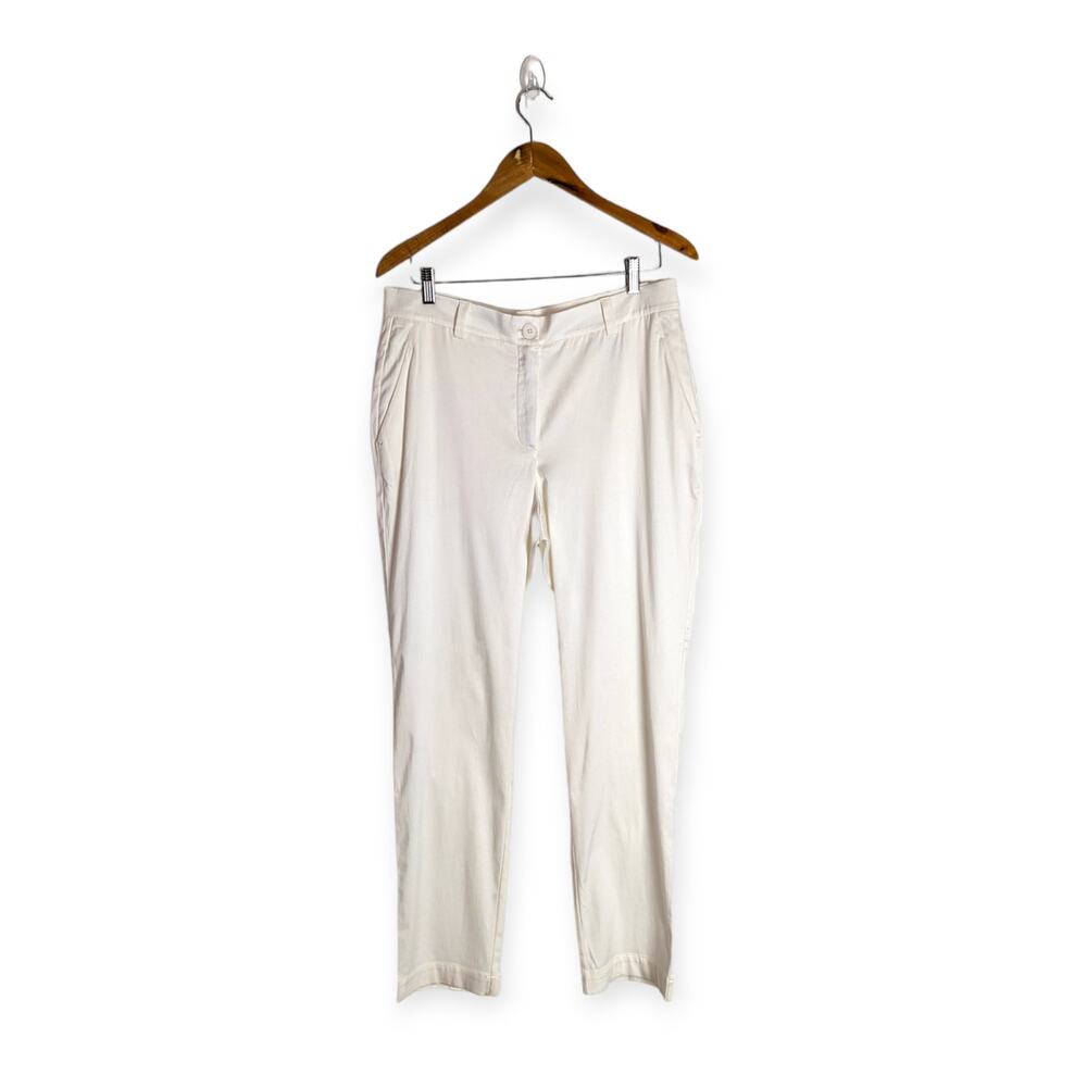 Ania Schierholt Ivory Sensual Devotion Collection‎ Ivory Cupro Blend Trousers 12